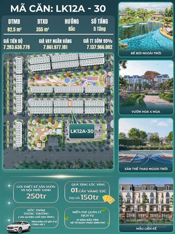 Bán căn liền kề hh green river 82,5m2 vị trí vàng giữa trung tâm dự án