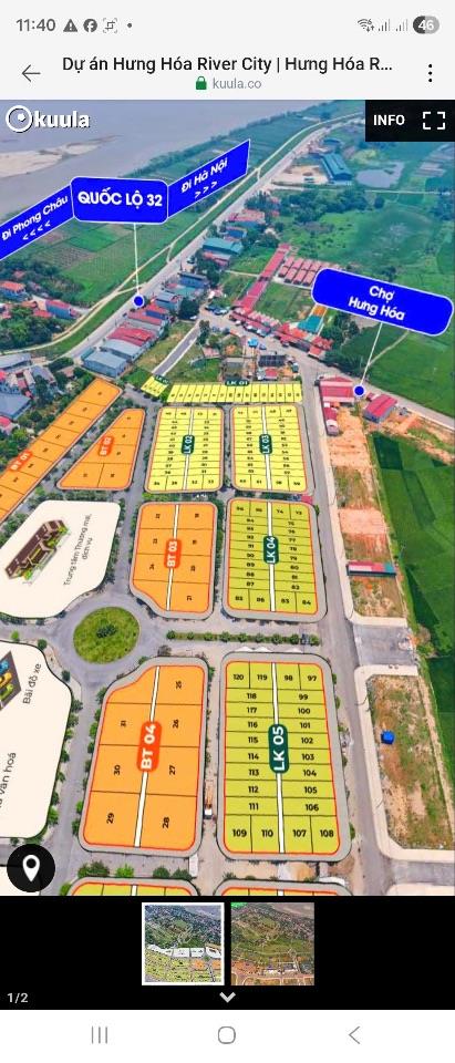 Bán đất 85m2 Hưng Hoá river, Tam Nông, Phú Thọ hơn 1 TỶ