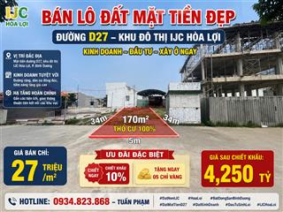 Bán lô đất mặt tiền đường d27, p. bình dương, tphcm.  0934 823 *** tuấn phạm