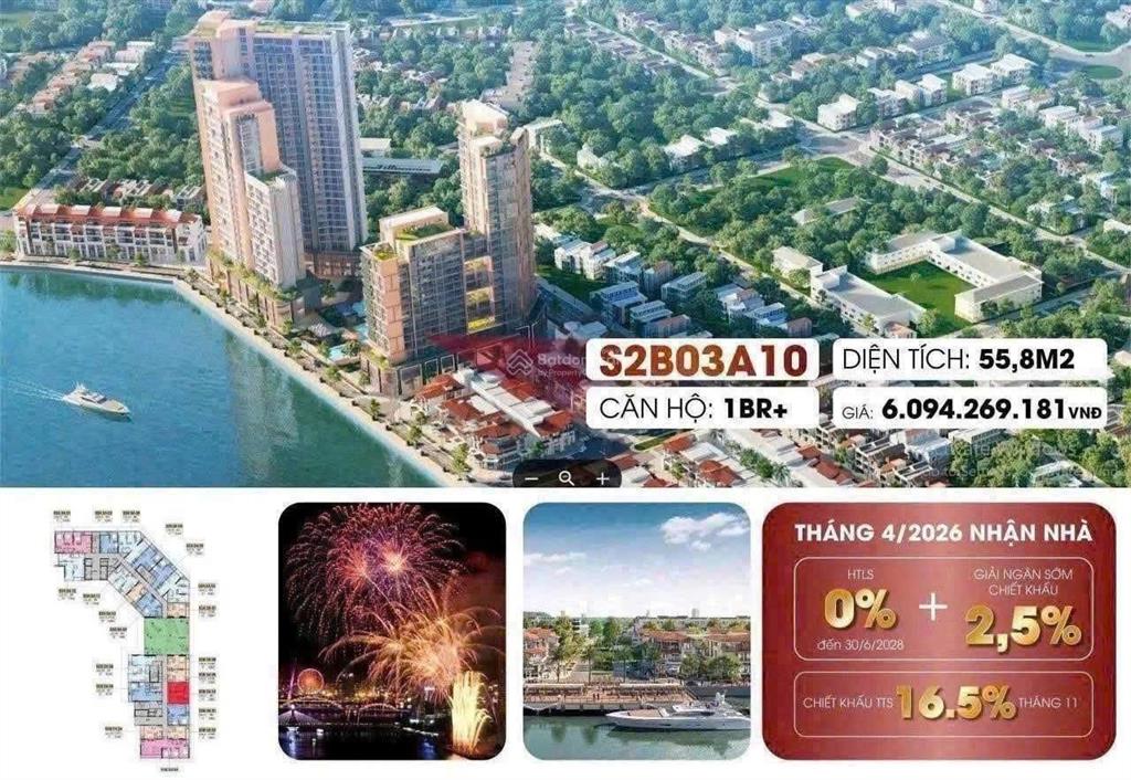 Bán ch 2pn, 1wc, 55,8m2 giá cực mềm tại sun symphony residence, sơn trà, đà nẵng