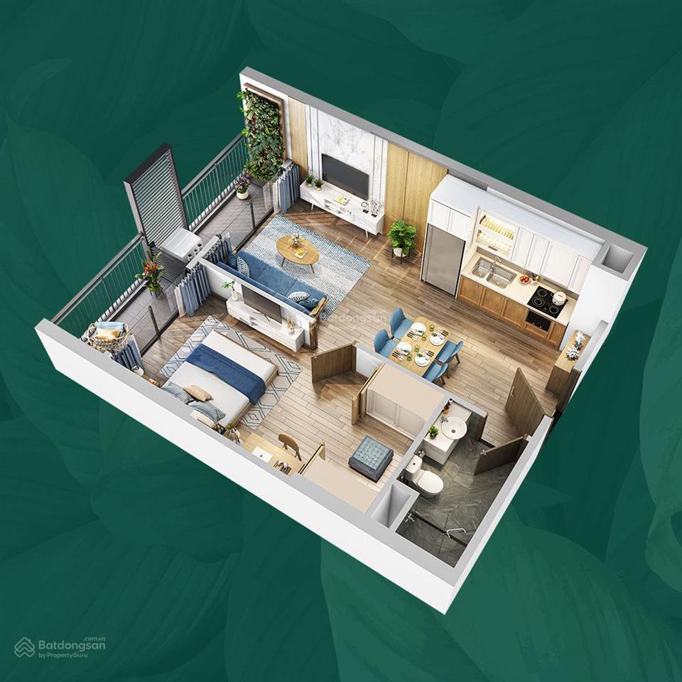 "siêu rẻ" chủ bán căn 1pn 43m2, giá 2.9 tỷ có 2 ban công kéo dài tại beverly