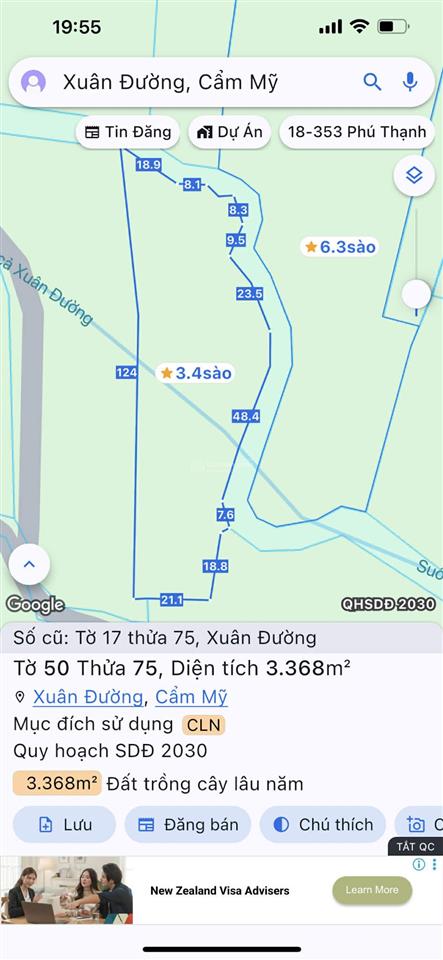 Bán đất 9663.2m2 gần sân bay long thành, xã xuân đường, cẩm mỹ, đồng nai