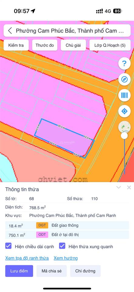 Bán đất mặt tiền quốc lộ 1a diện tích lớn cam phúc bắc, cam ranh