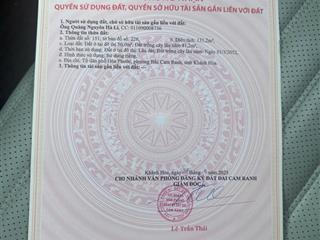 Bán đất nền tại tdp hoà phước, lê thánh tông, cam nghĩa, cam ranh, khánh hoà. giá 2,2 tỷ, 175,9 m2