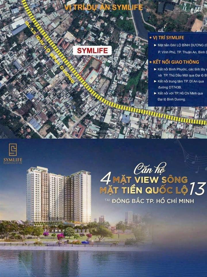 Cần bán gấp căn hộ symlife ngay ql13, ngay bv quốc tế hạnh phúc giá 42tr/m2