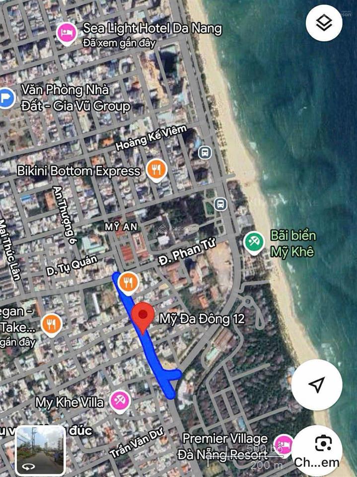 Bán đất mặt tiền mỹ da đông 12, cách bãi tắm biển mỹ khê 200m, dt 83m2 giá chỉ 16.8 tỷ