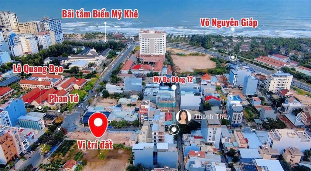 Bán đất mặt tiền mỹ da đông 12, cách bãi tắm biển mỹ khê 200m, dt 83m2 giá chỉ 16.8 tỷ