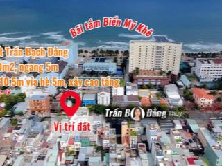 Bán đất trần bạch đằng, sát bãi tắm biển mỹ khê, 100m2, xây cao tầng