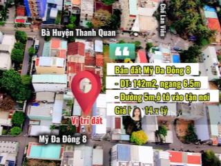 Bán đất đường mỹ đa đông 8, dt 142m2, ngang 6.5m, cách biển mỹ khê 400m