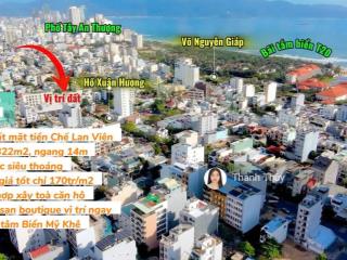 Bán 322m2 đất mặt tiền chế lan viên, gần bãi tắm biển mỹ khê, đơn giá chỉ 170tr/m2