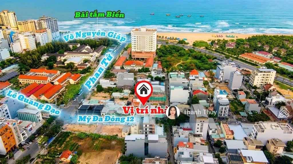 Bán đất mỹ đa đông 12, dt 120m², ngang 5m, tặng nhà 2 tầng có dòng tiền, sát biển mỹ khê