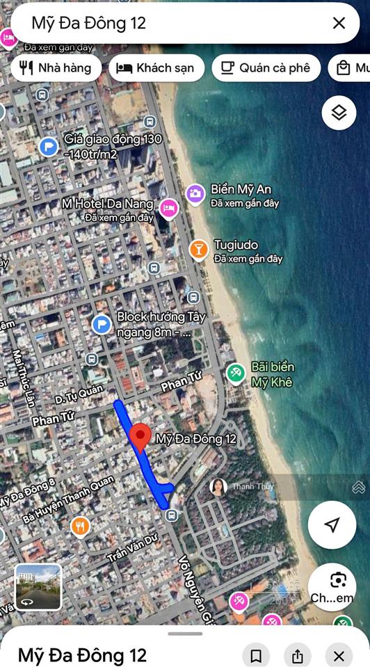 Bán đất mỹ đa đông 12, dt 120m², ngang 5m, tặng nhà 2 tầng có dòng tiền, sát biển mỹ khê