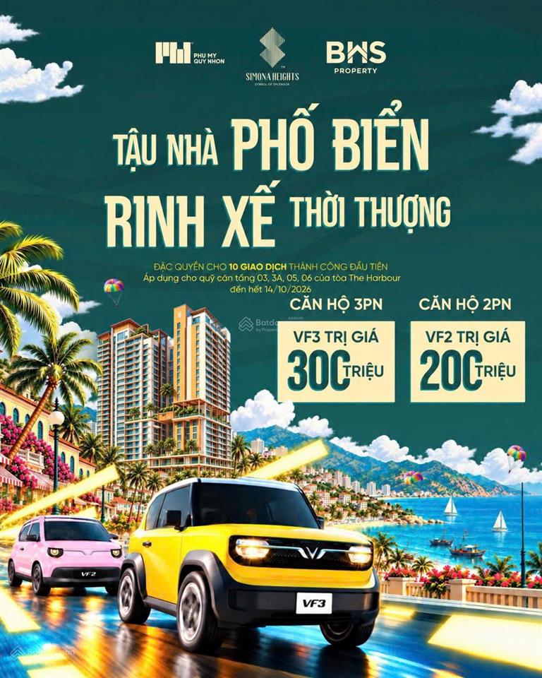 Mua nhà tặng ô tô 200300 triệu  tặng full nội thất 4* 2pn 2,79 tỷ simona heights