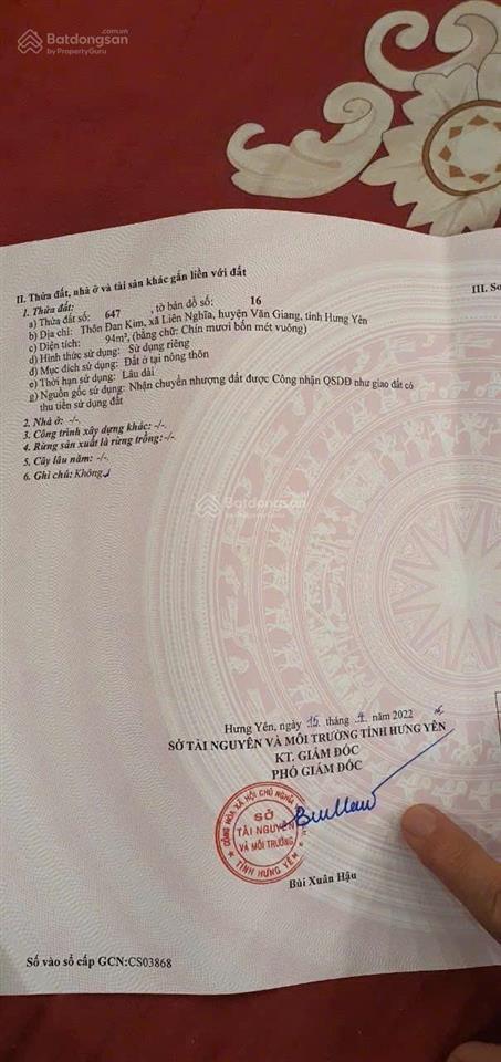 94m đất thổ cư chia 2 lô sát sân bóng vpf đang thi công tại đan kim văn giang  hưng yên