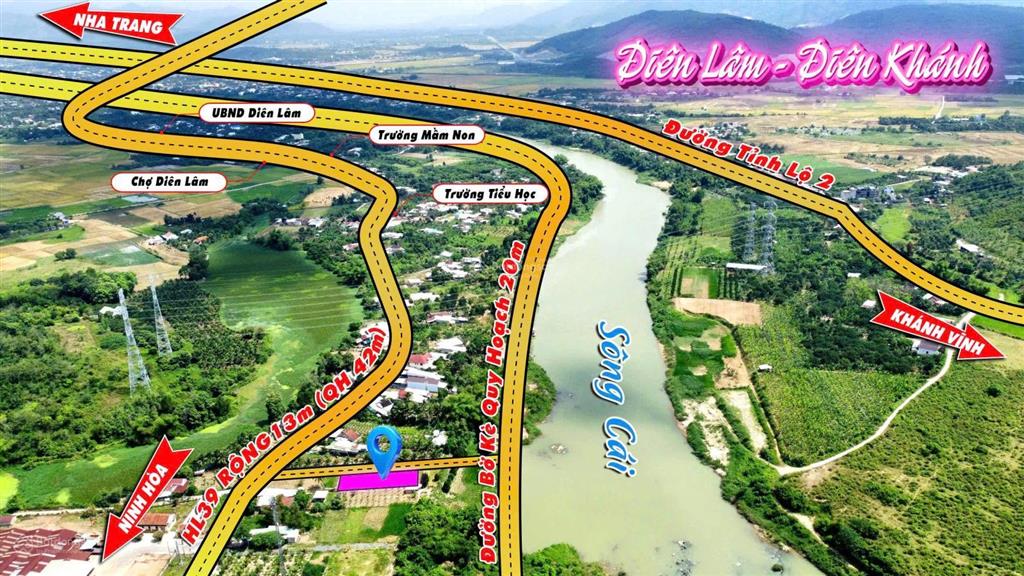 View sông cái nha trang, bên cạnh tỉnh lộ 8. đi về thành phố tầm 15km, giá mềm 799 triệu