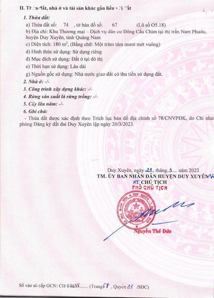 Bán đất đường hồ thấu, ngay chợ trung tâm cầu chìm, 180m2, nam phước, đà nẵng.