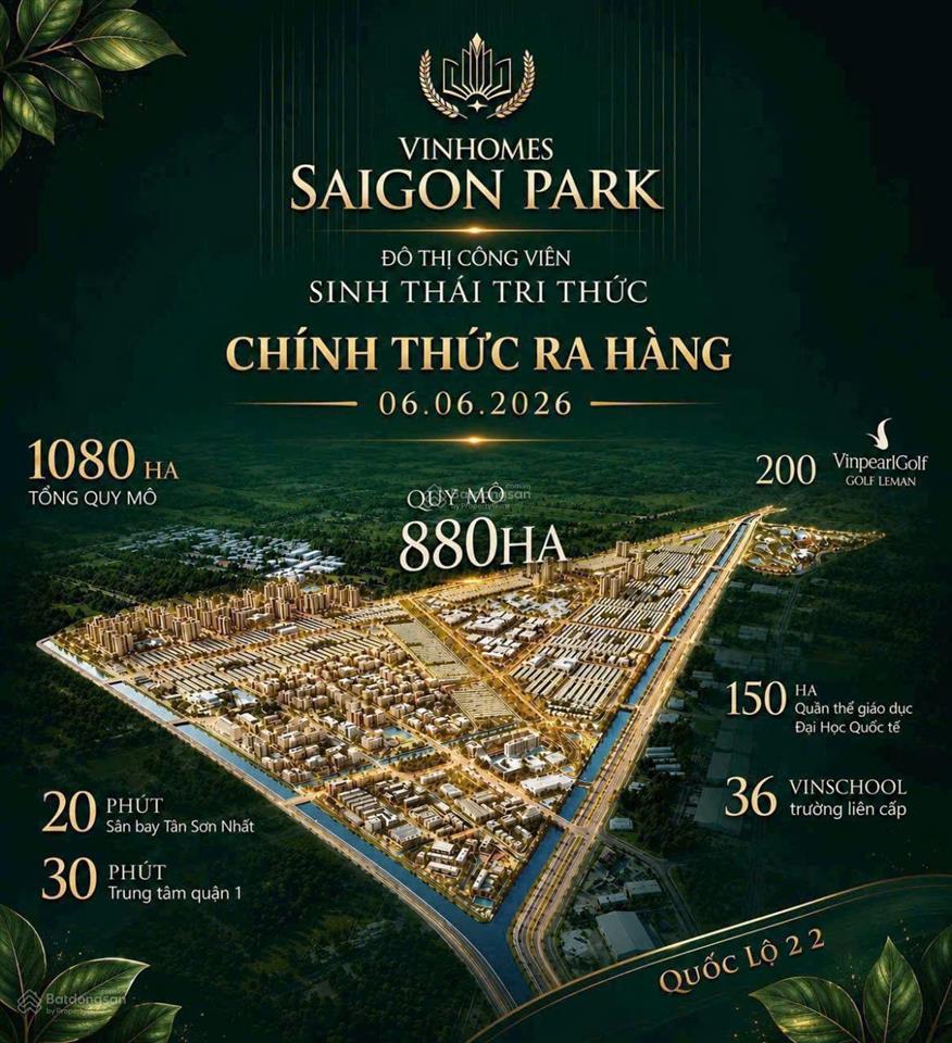 Bán nhà phố vinhomes sài gòn park hóc môn quốc lộ 22phan văn khải