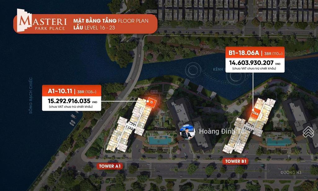 Hàng hiếm 3pn 110m2 view trực diện nhạc nước masteri park palce giá full chiết khấu cđt