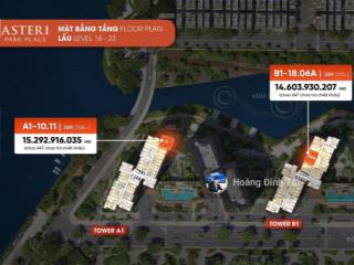 Hàng hiếm 3pn 110m2 view trực diện nhạc nước masteri park palce giá full chiết khấu cđt