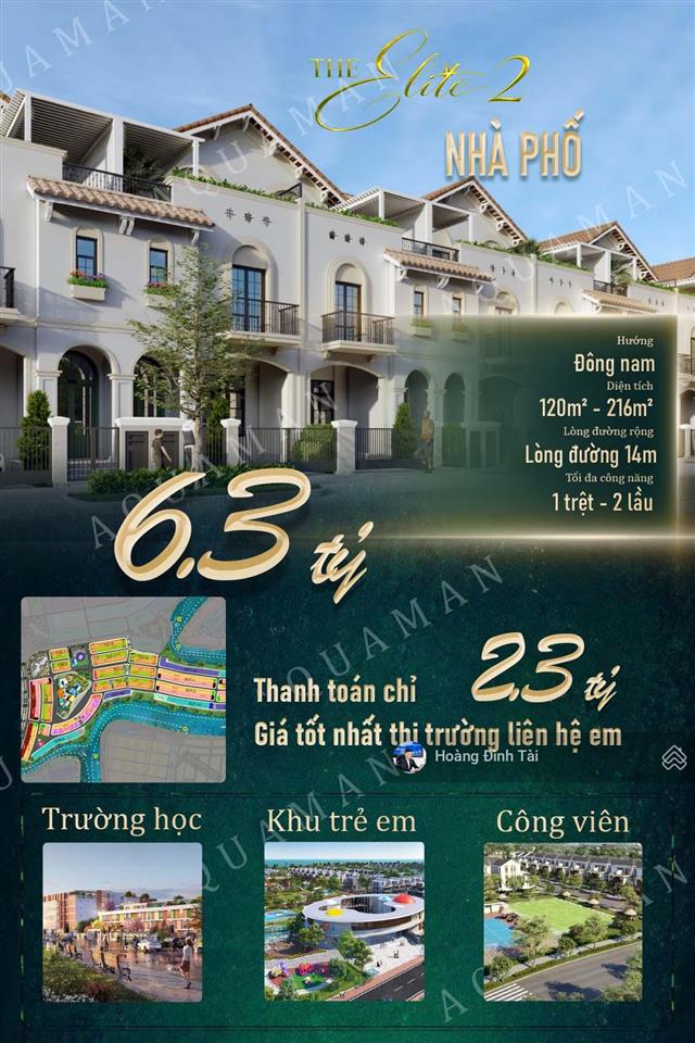 Bán nhà phố aqua city 6x20 gần sông giá chỉ 6.3 tỷ, pháp lý chuẩn