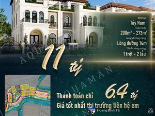Bán biệt thự song lập 10x20 aqua city, khu the elite 2 giá chỉ 11 tỷ thanh toán ít