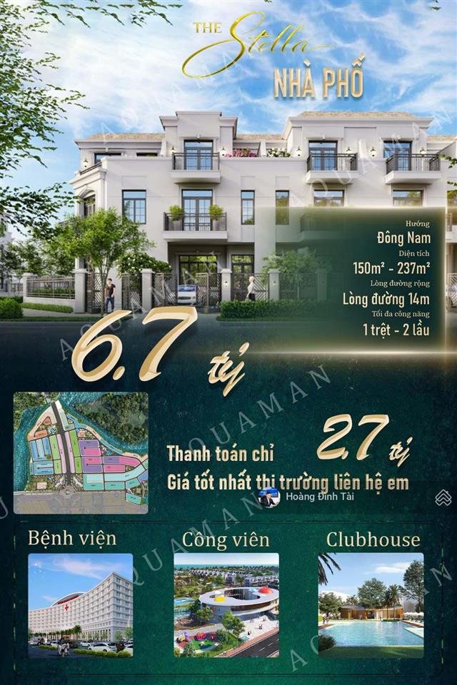 Bán nhà phố vườn aqua city 6x25, pháp lý rõ ràng giá chỉ 6.7 tỷ