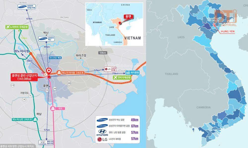Kcn sạch vtk hưng yên ở đâu? kết nối cao tốc hà nội hải phòng và cầu giẽ ninh bình