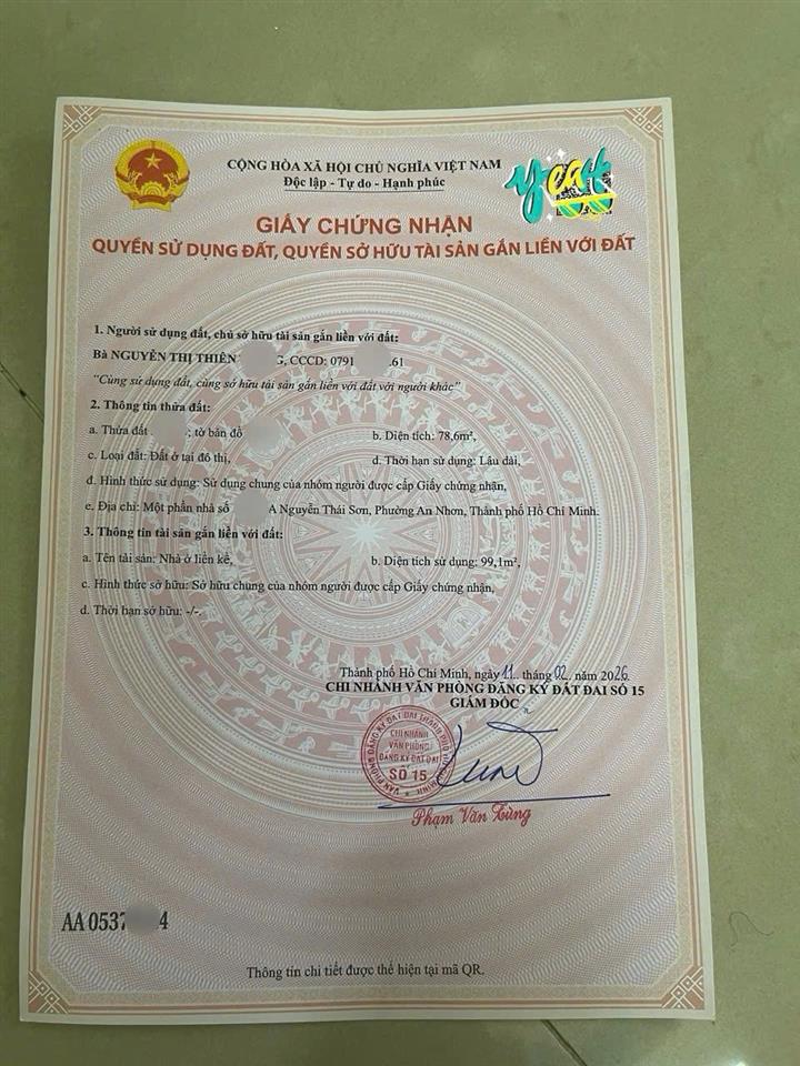 Nhà bán 5.6m x 14m dtcn 78m2  nguyễn thái sơn  p.5  gò vấp  cách mặt tiền 50m