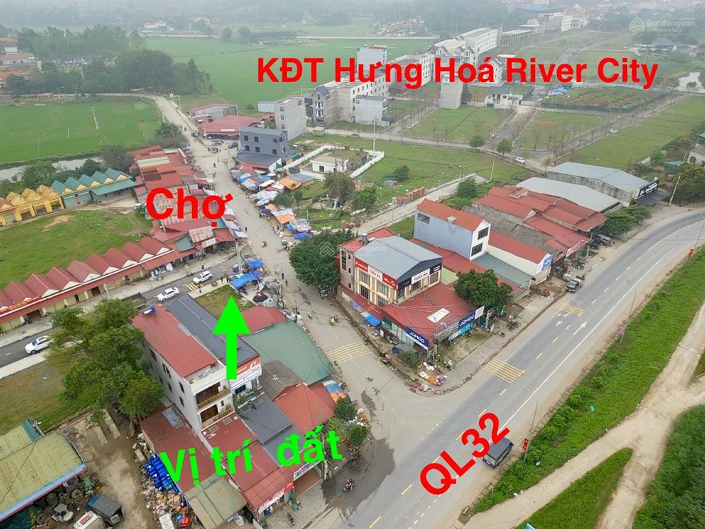 Đất ngay cổng chợ thị trấn hưng hoá lô góc 2 mặt tiền chính chủ