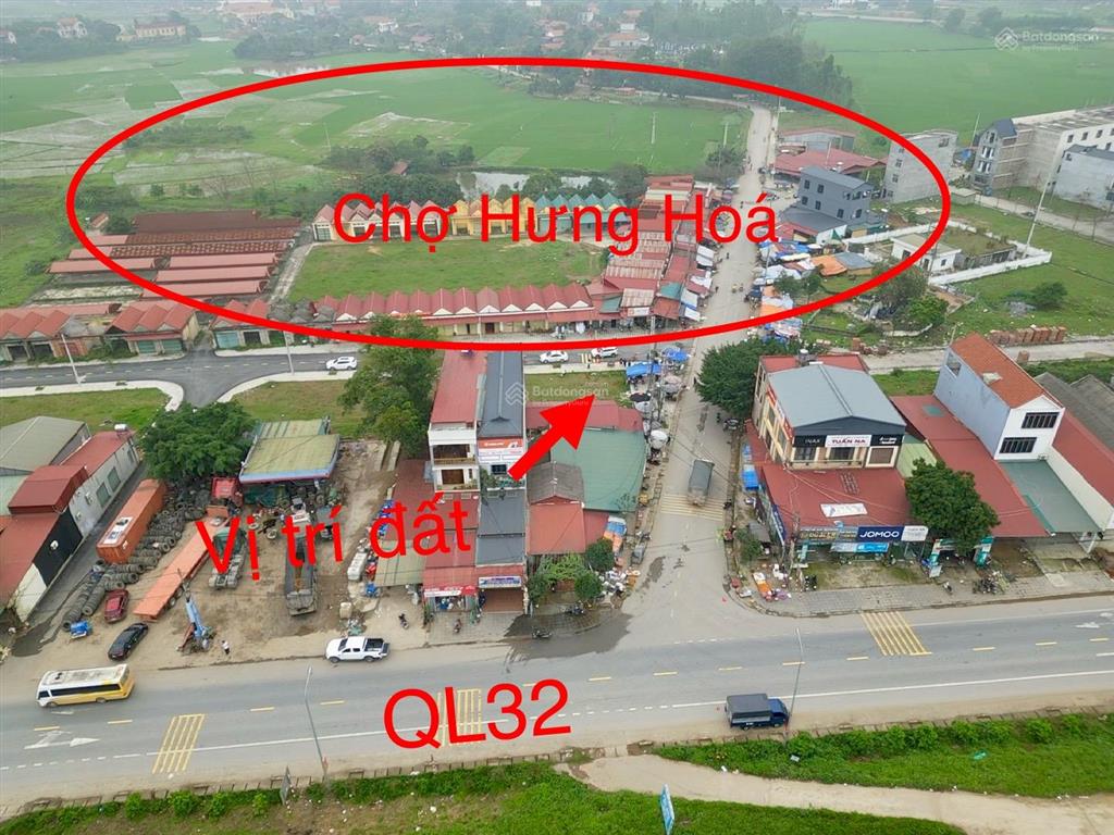 Đất ngay cổng chợ thị trấn hưng hoá lô góc 2 mặt tiền chính chủ