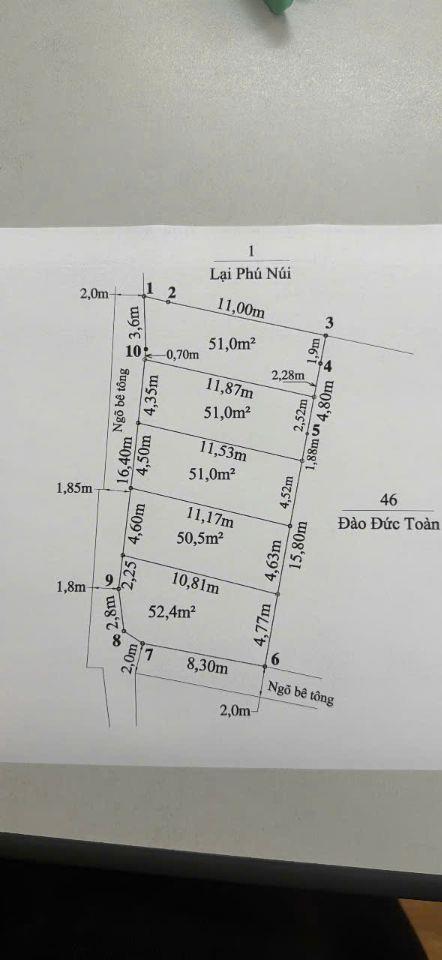 ❤️❤️1 lô duy nhất trung tâm phường Đồ Sơn, Hải Phòng, ngay gần biển 51m