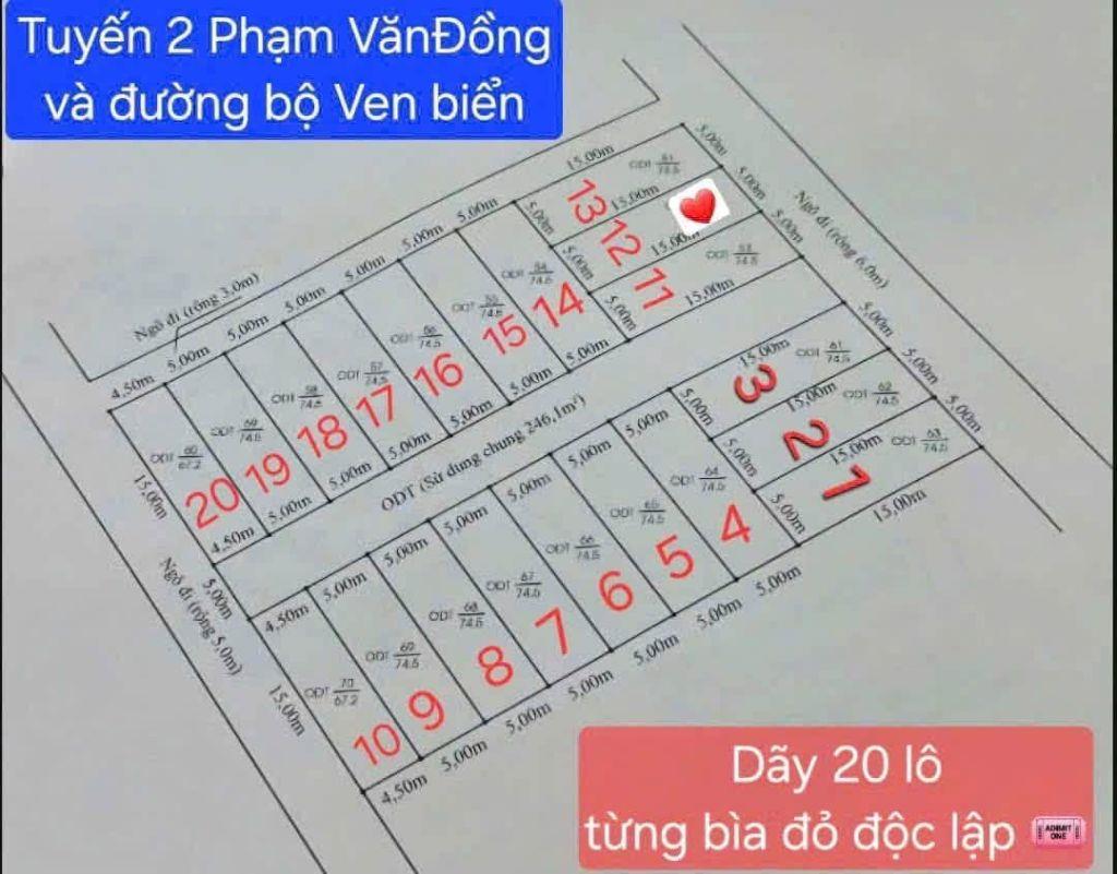 🆘🆘Lô góc 74,5m2 mặt đường nhựa 6 mét tại TDP Nguyễn Huệ, Nam Đồ Sơn, Hải Phòng.