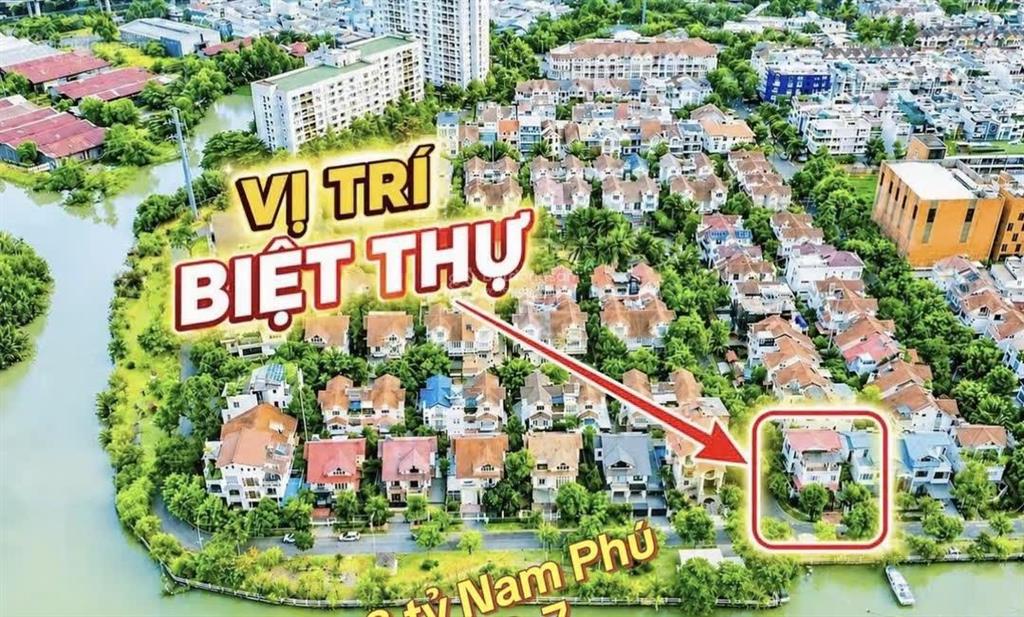 Ngộp ngân hàng bán nam phú villas trần trọng cung, biệt thự góc đơn lập góc view sông, ib giá tốt