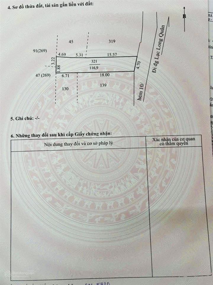 Đất 117m2 (4,7x25) gần bờ hồ lạc long quân p. 2 vũng tàu hẻm ô tô vị trí đẹp giá 7,9 tỷ tl