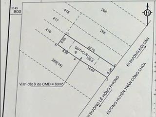 Bán đất mặt tiền huyền trân công chúa p.8 vũng tàu 120m(5x25) giá 13 tỷ tl