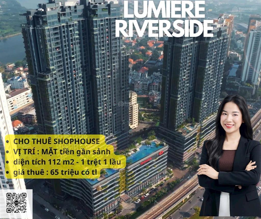 Cho thuê shophouse lumière riverside | mặt tiền xa lộ hà nội | 112m2 | chỉ 60 triệu/tháng
