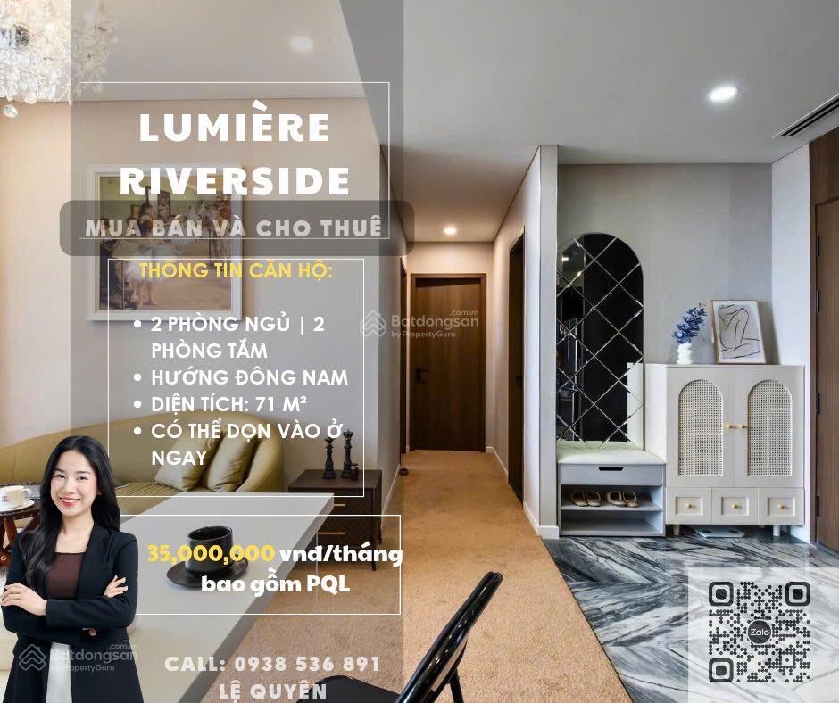 Lumière riverside | 3pn view sông | giá tốt tháng 09 | full nội thất | chỉ 50 triệu. miễn pql 2 năm
