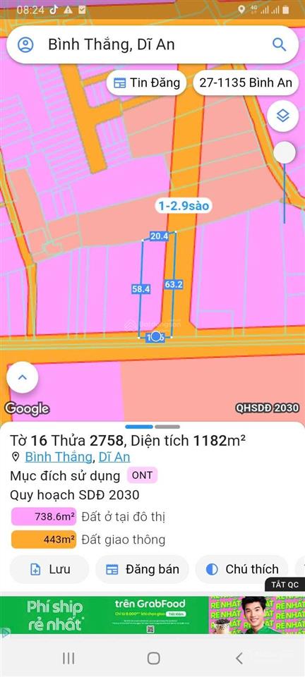 Bán kho, nhà xưởng 1182m2 tại đường 30/4, bình thắng, dĩ an, bình dương, 23,5 tỷ