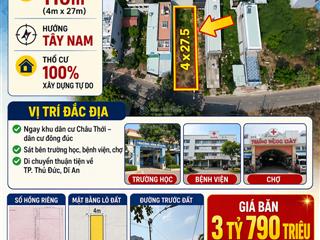 Chủ cần bán gấp lô đất tái định cư châu thới