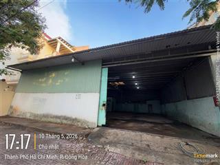 Cho thuê kho trống 300m2 đường xe tải 10 tấn kdc châu thới, đông hòa