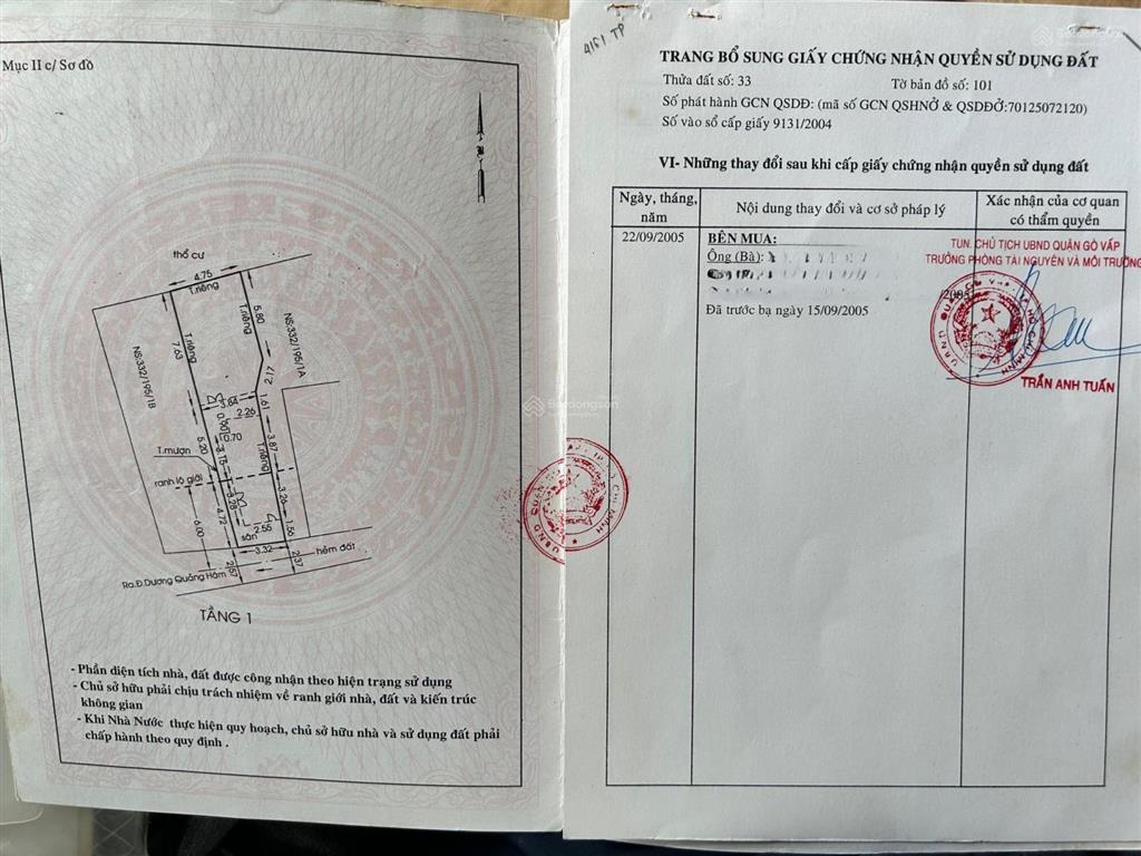 Nhà riêng hẻm dương quảng hàm, cách đại học văn lang & đường rạch xuyên tâm 100m
