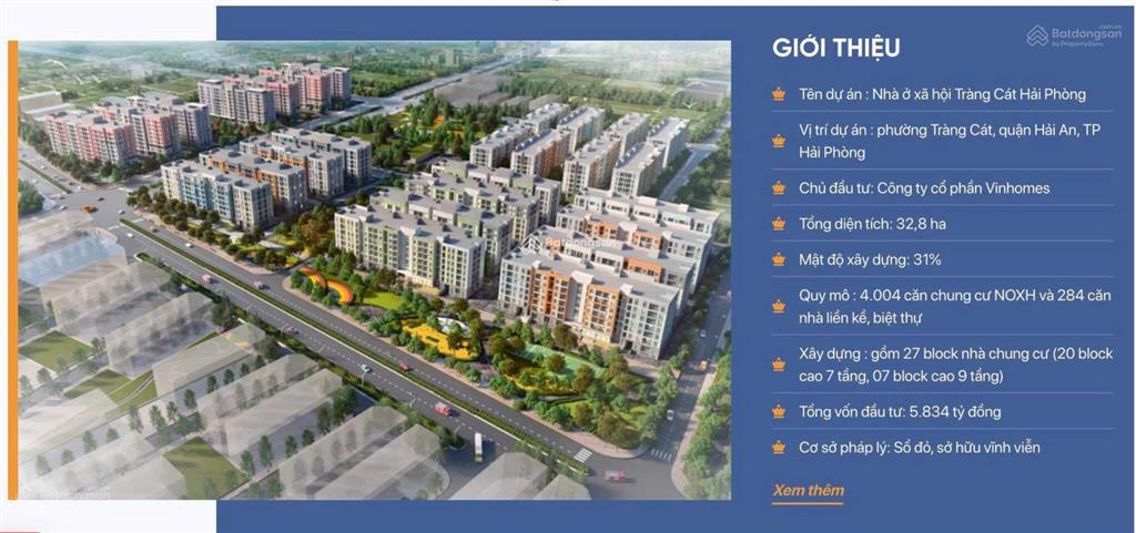 Quy mô gồm nhiều tòa căn hộ cao 7  9 tầng và 284 căn liền kề diện tích căn hộ 61m²