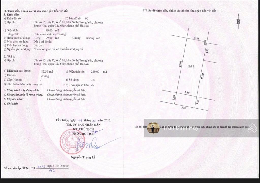 Bán nhà lk mặt phố trung kinh, kđt trung yên. 99m2, mt 5.5m. giá 600tr.m2