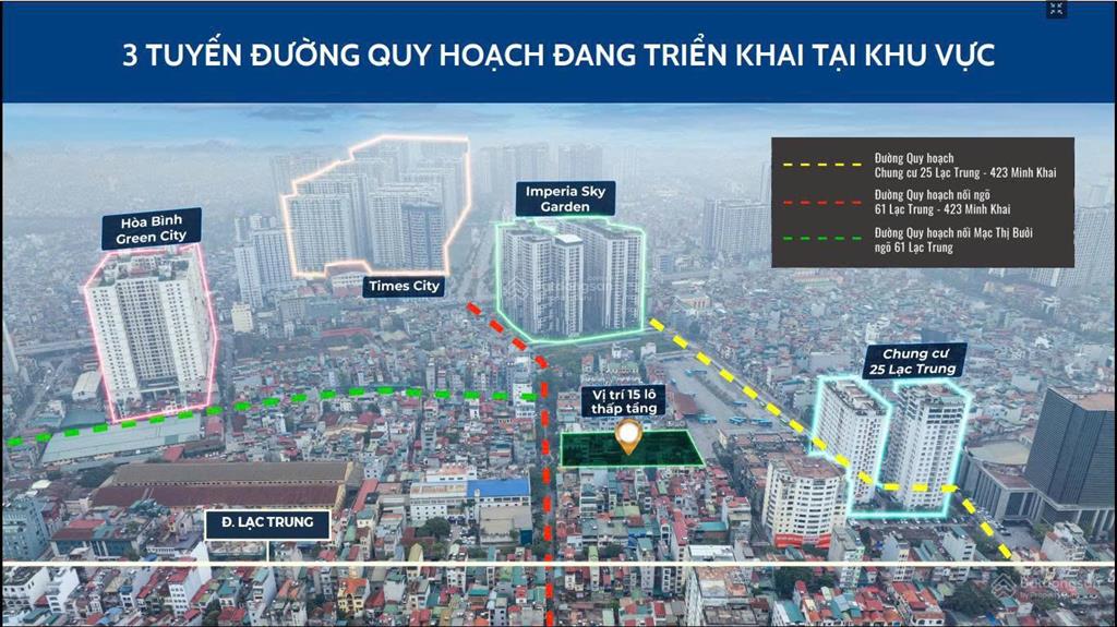 Bán biệt thự tại lạc trung hai bà trưng, 340 triệu/m2, 270m2, mặt tiền 8m