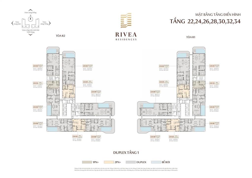 [siêu phẩm] penthouse rivea residences 305m²  bể bơi riêng  view trọn sông hồng