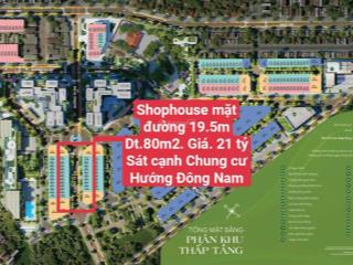 Bán quỹ nội bộ lk shophouse 80m2, 4 tầng tại the vista văn la, đường 19,5m, sát cạnh 2 toà chung cư