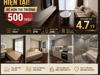Rẻ hơn thị trưởng nửa tỷ cho căn 2pn2wc 63m2 tầng đẹp full đồ tại masteri waterfront giá chỉ 4,7tỷ