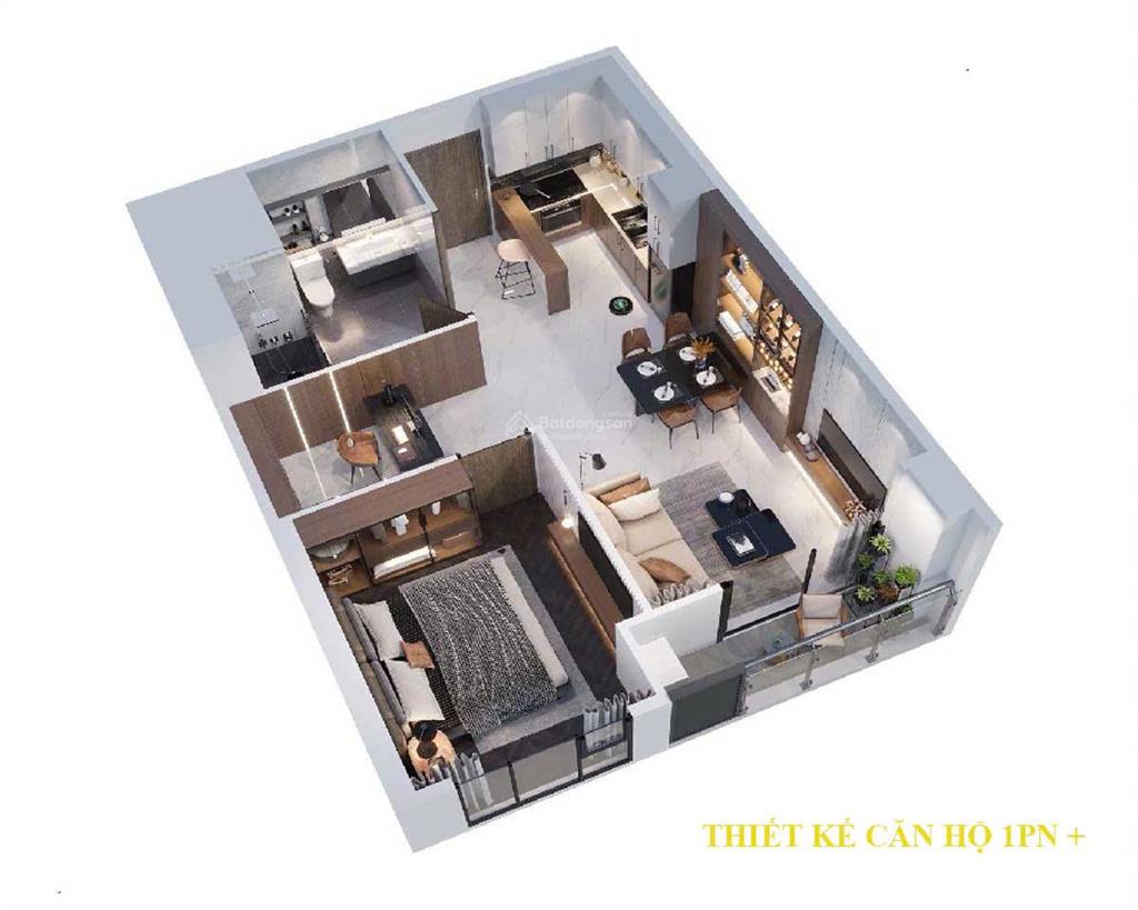Chưa từng có căn 1pn+1 tầng trung 55m2 thông thủy phân khu the paris chỉ 3,05 tỷ ban công full kính