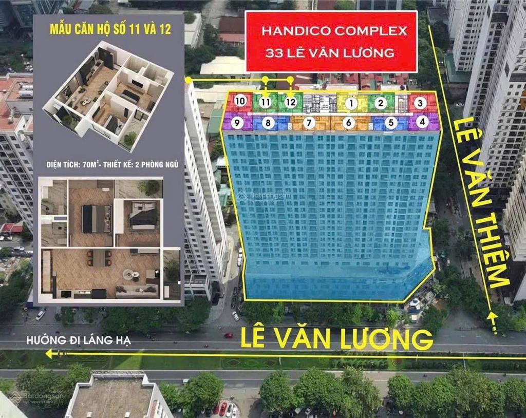 Bán chung cư mặt phố lê văn lương, 2pn 70m, nhận nhà mới cđt, giá rẻ nhất thị trường 7.7 tỷ