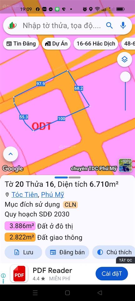 6710 m2 cần bán. siêu quỹ đất mặt tiền mỹ xuân  tóc tiên gần 100m mặt tiền cạnh nút giao cao tốc